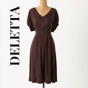 Anthropologie deletta 2 Piece Back Porch Lightweight Brown Rayon Modal Dress